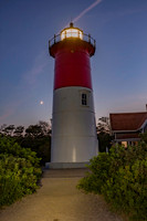 Nauset Lighthouse with crescent moon no2