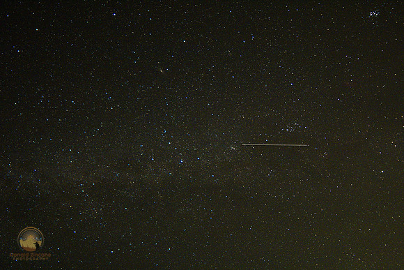 Chinese Space Station with M31 and Milky Way over frosty drew. copyright ronaldzinconephotography
