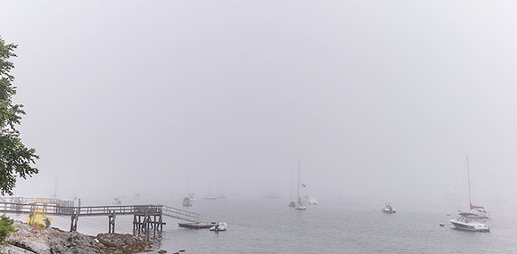 Boats in fog at Battery Park Newport copyright ronaldzinconephotography