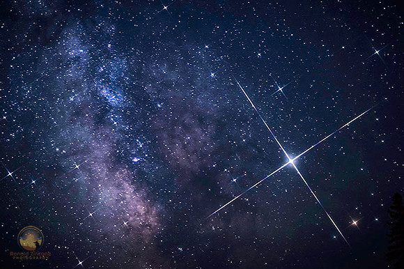 Jupiter with 4-point star filter over Seawall Beach, Arcadia, Maine copyright ronaldzinconephotography