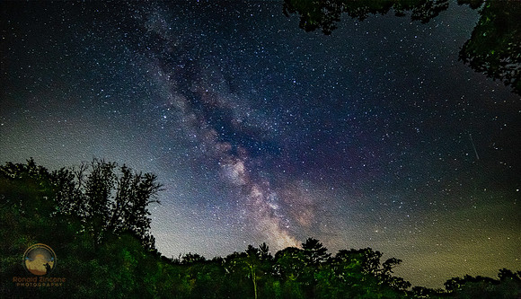 summer Milky Way over Borders Farm, Foster, RI oil painting