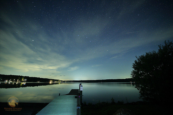 Big Dipper and Perseid meteor over Beach Pond, RI copyright ronaldzinconephotography