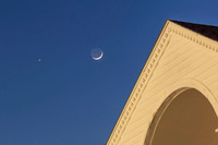 3.7% crescent moon with Venus over Exeter Chapelcopyright ronzinconephotography