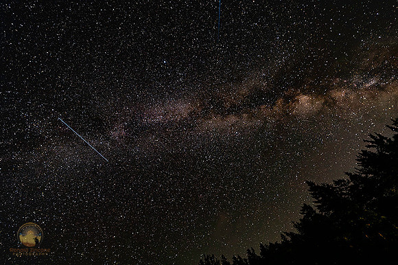 Summer Milky Way and Satellite over Echo Lake Beach, Acadia, Mainecopyright ronaldzinconephotography