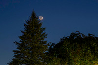 3.7% crescent moon with Venus over Exeter copyright ronzinconephotography