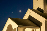 3.7% crescent moon with Venus over Exeter Chapel copyright ronzinconephotography