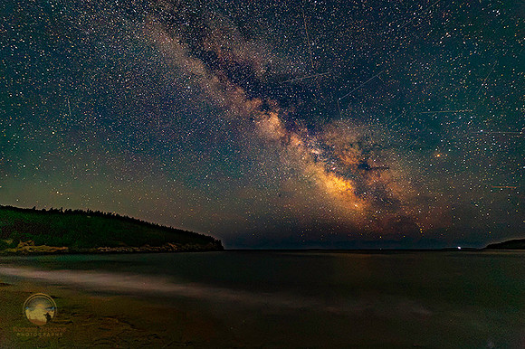 summer Milky Way with Satellites at Sand Beach, Acadia, Maine copyright ronaldzinconephotography