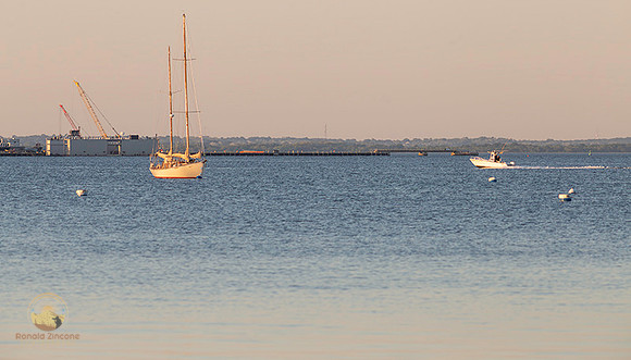 Sailboat and Quonset Point copyright ronaldzinconephotography
