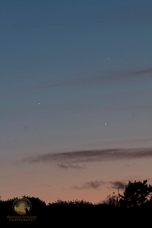 Jupiter, Mercury & Venus in conjunction, Dighton, MA  Copyright ronaldzinconephotography