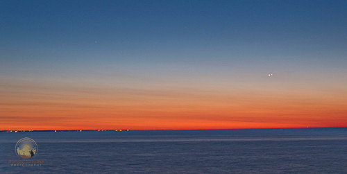 Venus & Jupiter conjunction over Point Judith  Copyright ronaldzinconephotography