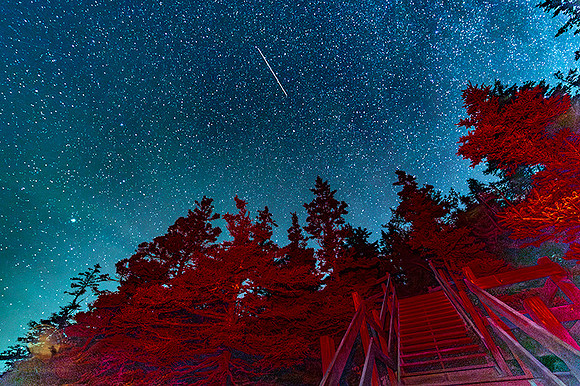 Nightscape and Satellite over Bass Harbor no1 copyright ronaldzinconephotography