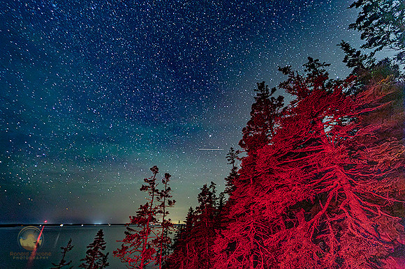 Nightscape and Satellite over Bass Harbor no5  copyright ronaldzinconephotography