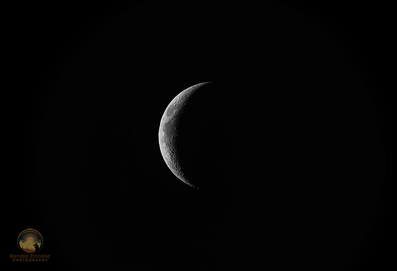 Thin crescent waning Moon  copyright ronaldzinconephotography