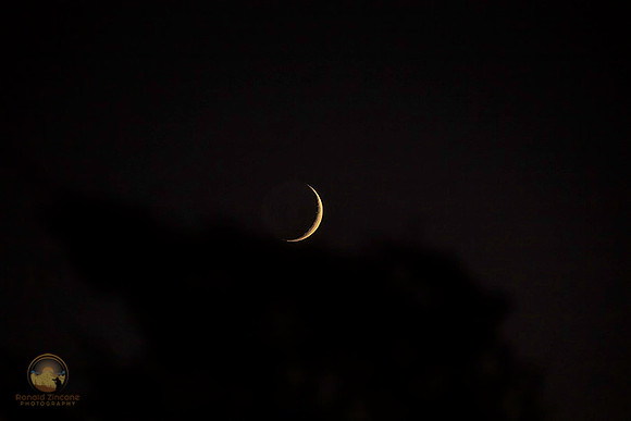 Crescent moon with earthshine at Coast Guard Beach, Cape Cod copyright ronaldzinconephotography
