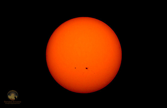 Sunspot AR2786 larger than earth.  copyright ronaldzinconephotography