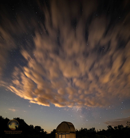 summer Milky Way with Perseid meteor over frosty drew copyright ronaldzinconephotography