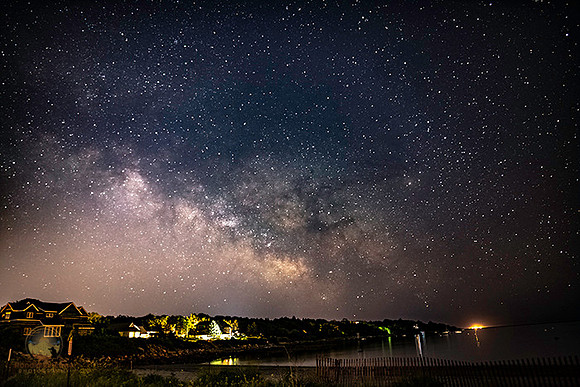 Summer Milky Way over Mackeral Cove, Jamestown, RI  copyright ronaldzinconephotography