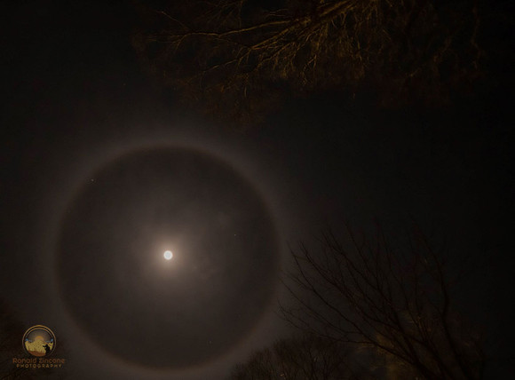22 degree moon halo.  copyright ronaldzinconephotography