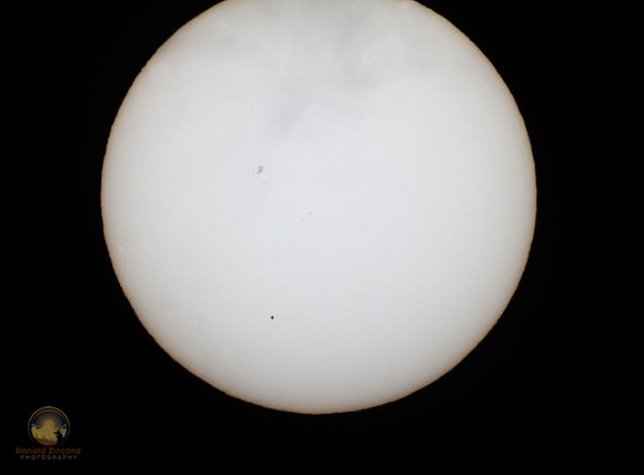Mercury transits the Sun with sunspot 2542 on 5/9/16 copyright ronaldzinconephotography
