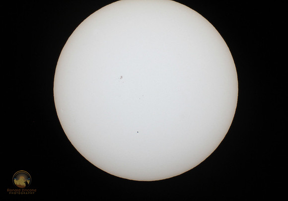 Mercury transits the Sun with sunspot 2542 on 5/9/16 copyright ronaldzinconephotography