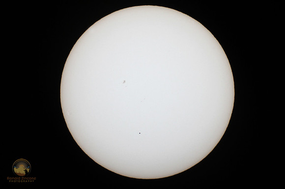 Mercury transits the Sun with sunspot 2542 on 5/9/16 copyright ronaldzinconephotography