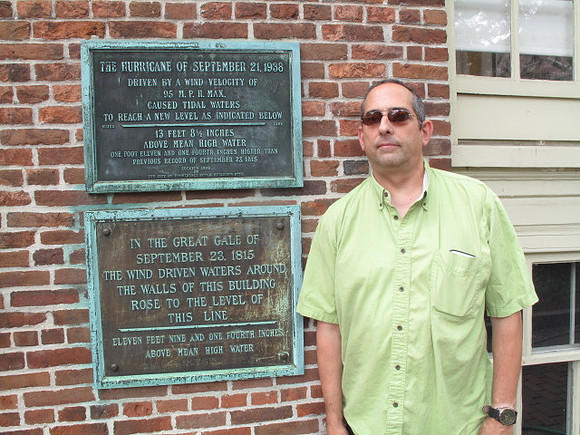 Plaques high water marks from the 1815 and 1938 hurricanes Providence