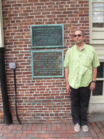 Plaques high water marks from the 1815 and 1938 hurricanes Providence