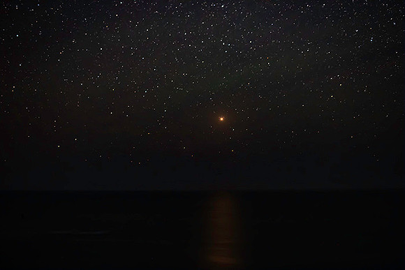 Mars in opposition over Otter Point, Arcadia, Maine copyright ronaldzinconephotography