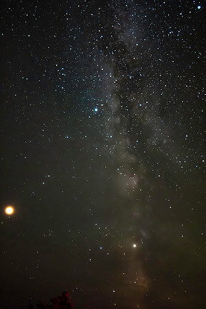 summer milky way and Mars in opposition over Arcadia, Maine copyright ronaldzinconephotography