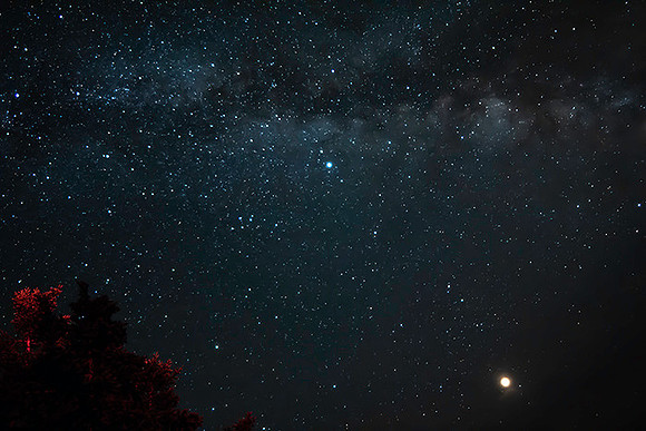 Mars in opposition and milky way over Bass Harbor Light Arcadia copyright ronaldzinconephotography