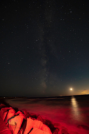 Milky way over Gooseberry Island, Westport, MA copyright ronaldzinconephotography