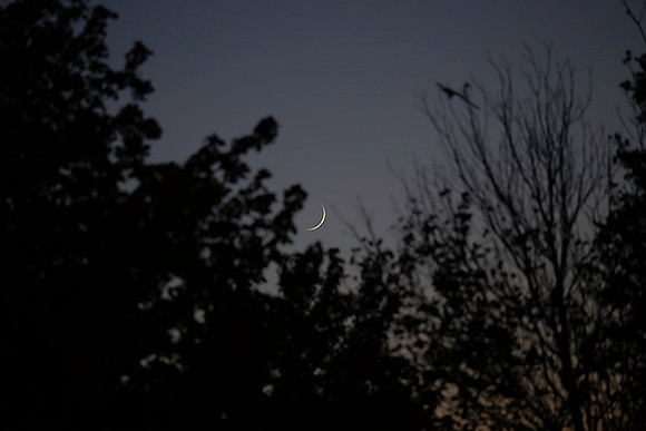 Thin crescent moon over India Point Park copyright ronaldzinconephotography