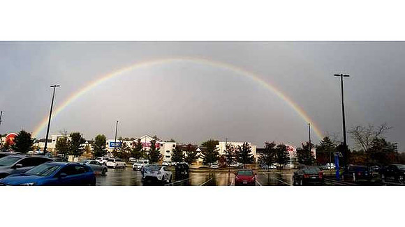 Beautiful double rainbow over Mansfield, MA