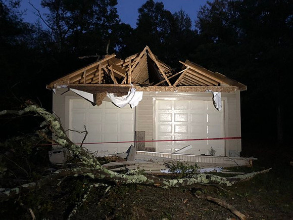 Garage roof ripped off