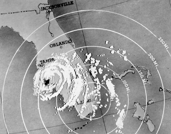 Photo of radar tracking of Donna on 9/10/60