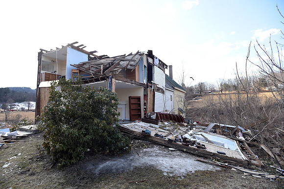 A home on Whately Rd. was destroyed