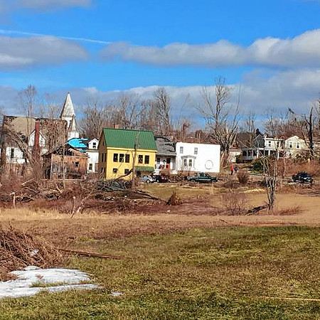 Path of destruction along Whately Road in Conway.
