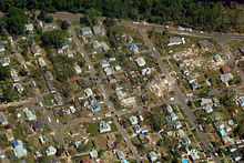Homes suffering varying degrees of damage