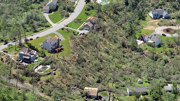Wilbraham area homes damaged by the tornado late Wednesday afternoon.