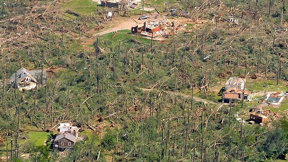 Monson area buildings damaged by the tornado late Wednesday afternoon.
