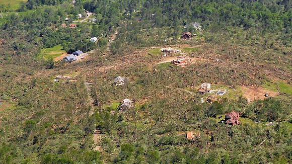 Monson area buildings damaged by the tornado late Wednesday afternoon.