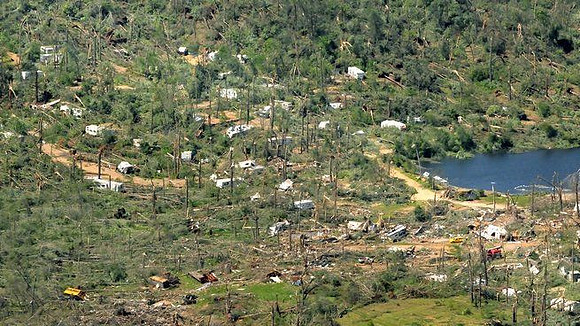 Monson area buildings damaged by the tornado late Wednesday afternoon.