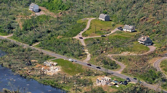 Monson area buildings damaged by the tornado late Wednesday afternoon.