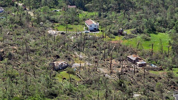 Monson area buildings damaged by the tornado late Wednesday afternoon