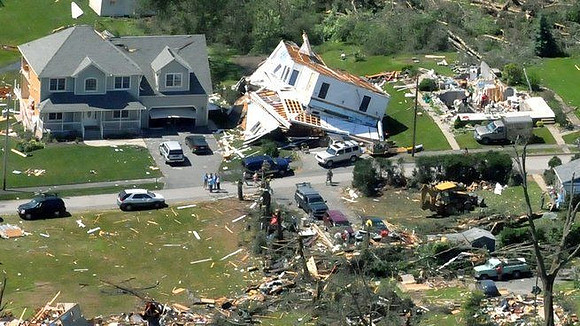 Monson area buildings damaged by the tornado late Wednesday afternoon.