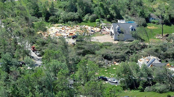 Monson area buildings damaged by the tornado late Wednesday afternoon.