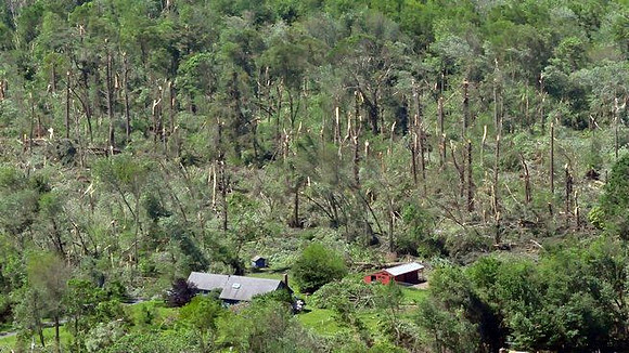 Monson area buildings damaged by the tornado late Wednesday afternoon.