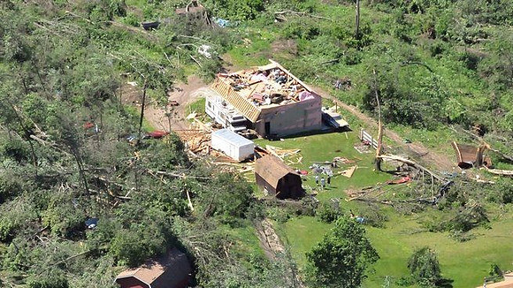 Monson area homes damaged by the tornado late Wednesday afternoon.