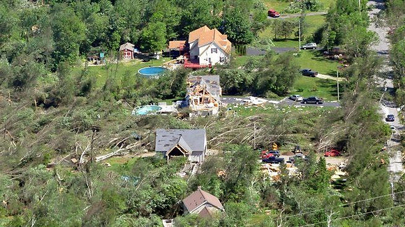 Monson area buildings damaged by the tornado late Wednesday afternoon.