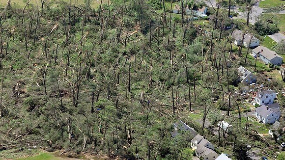 Monson area homes damaged by the tornado late Wednesday afternoon.